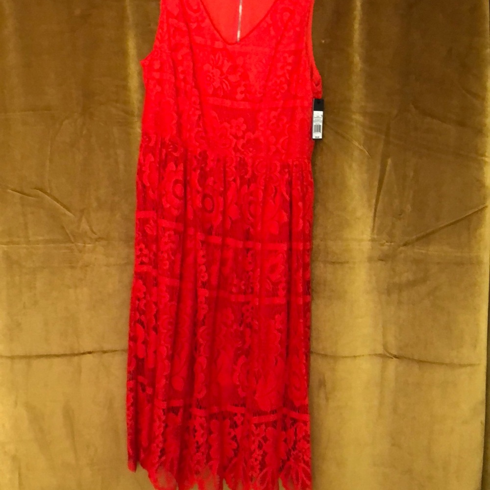 Red/ orange lace summer dress